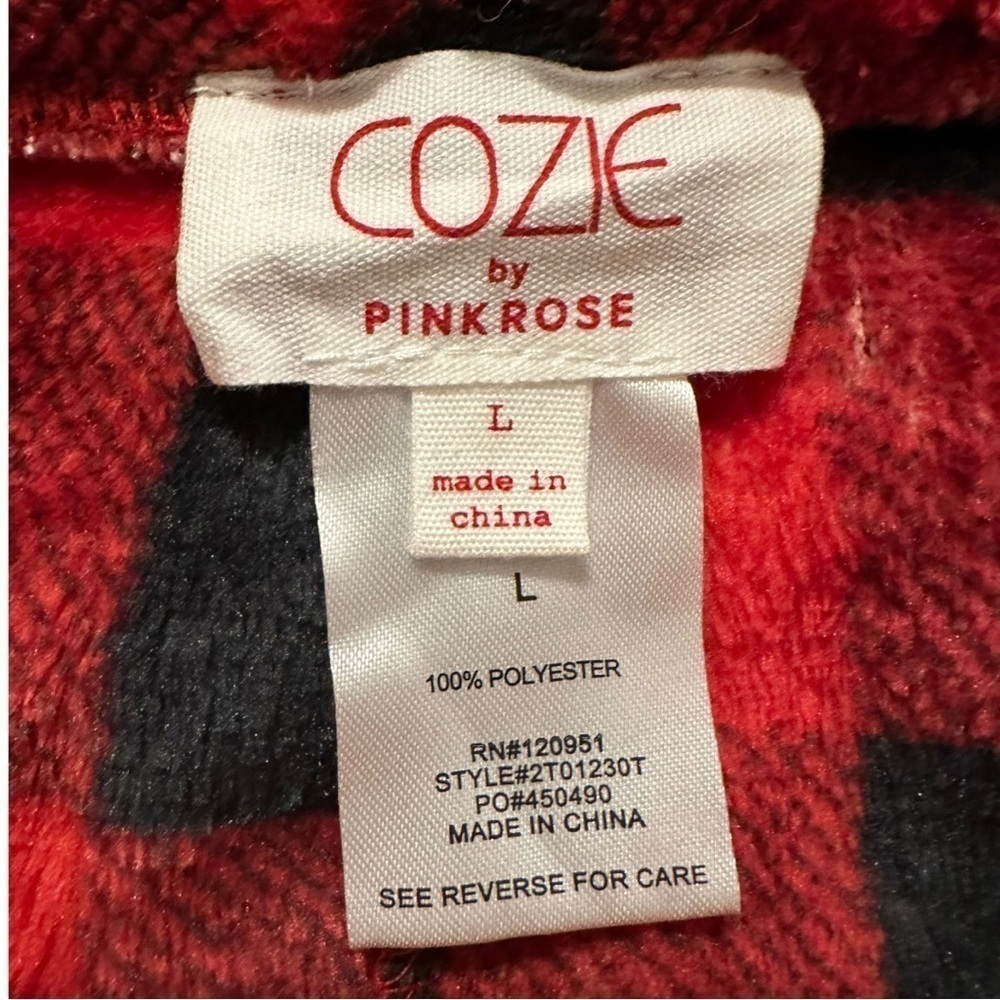 Cozie by Pinkrose Buffalo Check Drawstring Pajama Short Size Large - Picture 3 of 3